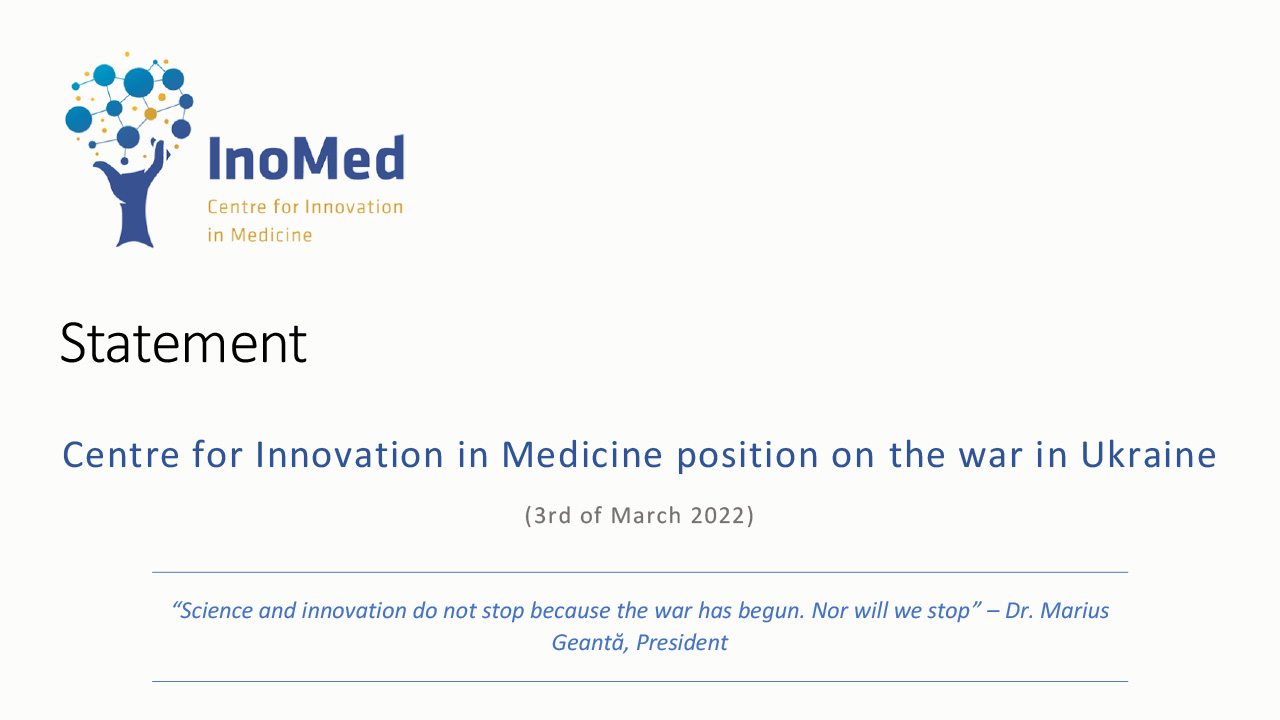 Centre for Innovation in Medicine position on the war in Ukraine